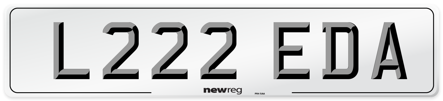 L222 EDA Number Plate from New Reg